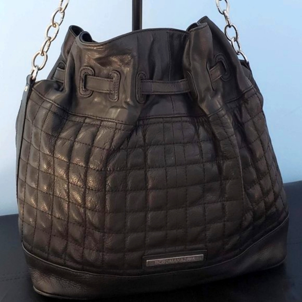 BCBGMAXAZRIA Black Quilted Leather Bag